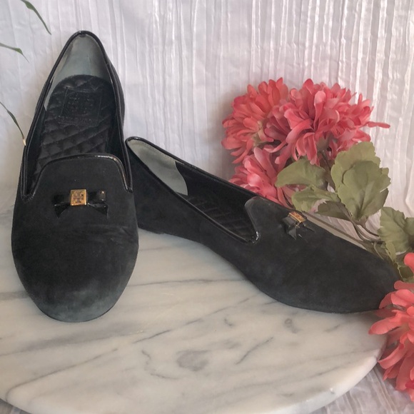 Tory Burch Shoes - TORY BURCH Lelia Mestico SZ 8.5 black suede leather loafers slip ons flats